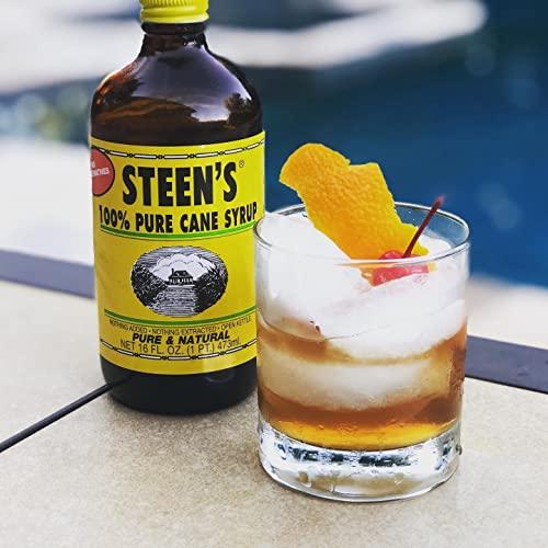 Ronro Steen's 100% Pure Cane Syrup, 16fl. oz, Steen's Cane Vinegar 12oz Made in Louisiana Great for Desserts, Beverages and Specialty Cocktails