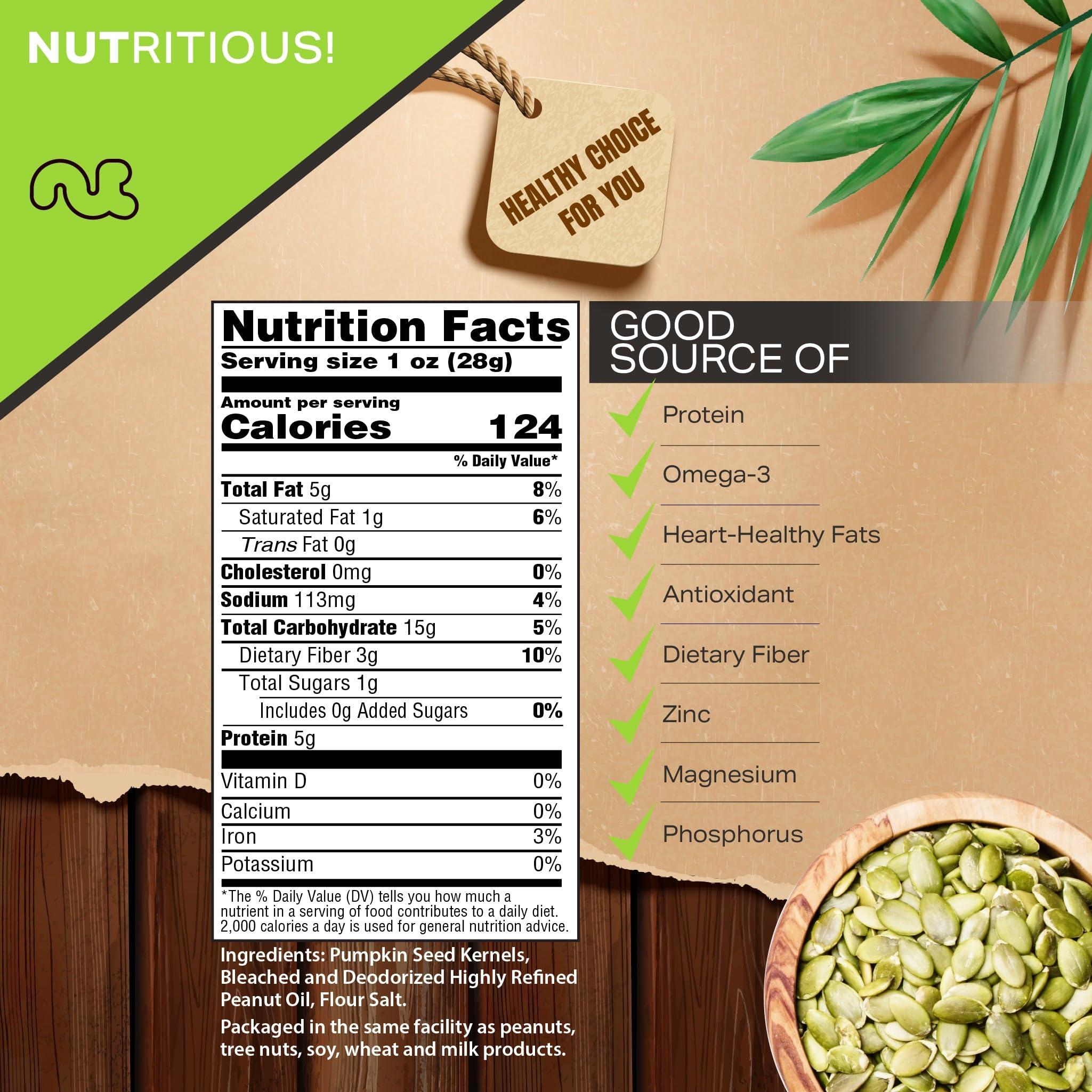 Nut Cravings NUT CRAVINGS - Roasted & Salted Pumpkin Seeds, Pepitas, No Shell (32oz - 2 LB) Packed Fresh in Resealable Bag - Nut Snack - Healthy Protein Food, All Natural, Keto Friendly, Vegan, Kosher