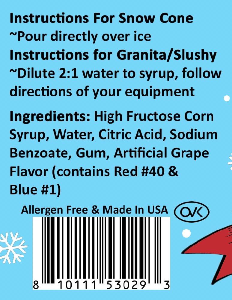 Bits N Things Snow Cone Flavoring Syrup 1 Gallon | 128 fl oz. (Grape)