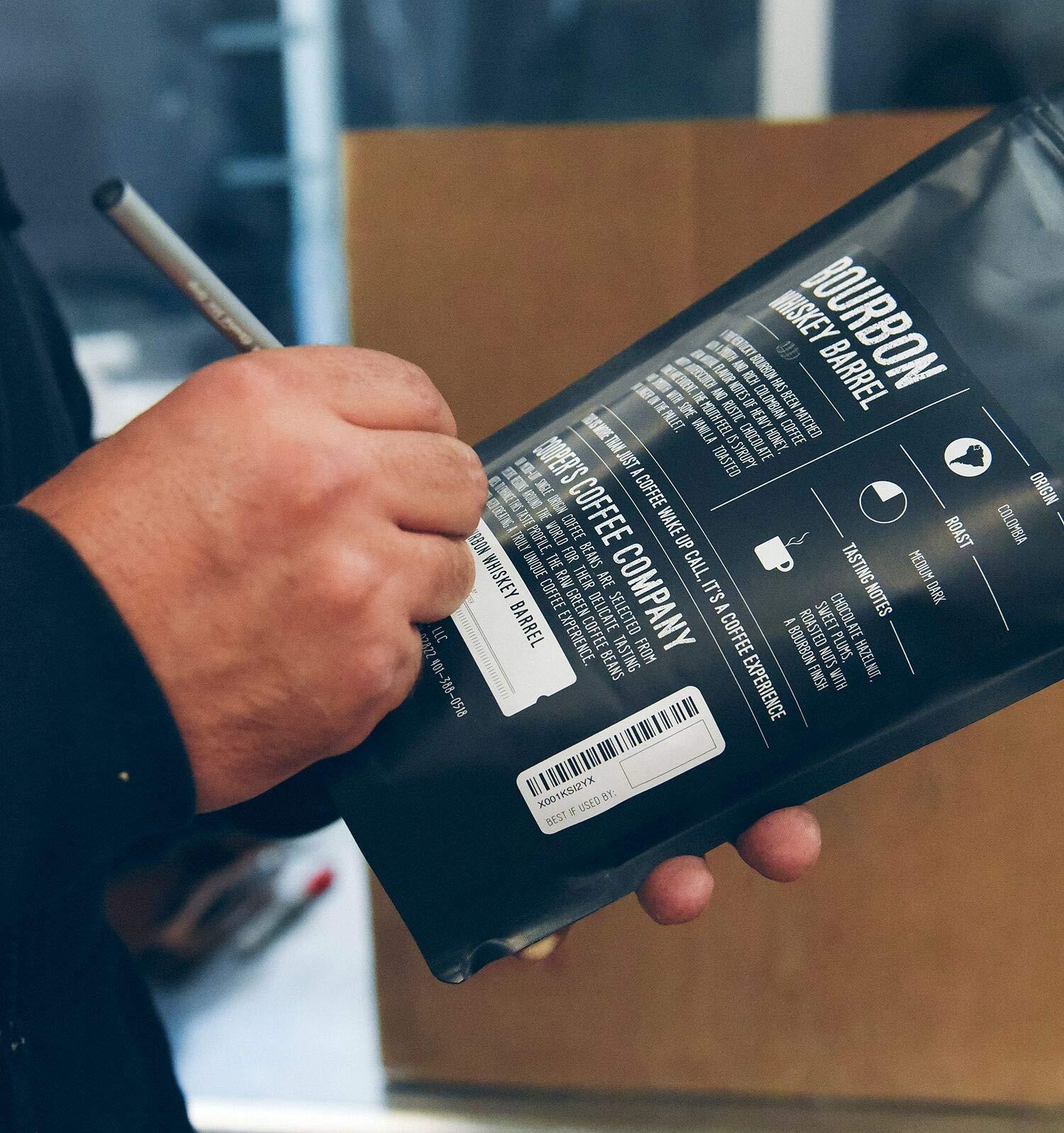 Cooper's Cask Coffee Single-Malt Whiskey Barrel Aged Coffee, Rum Barrel Aged Coffee, and Bourbon Whiskey Barrel Aged Coffee, Whole Coffee Beans, 12oz, Cooper's Cask Coffee