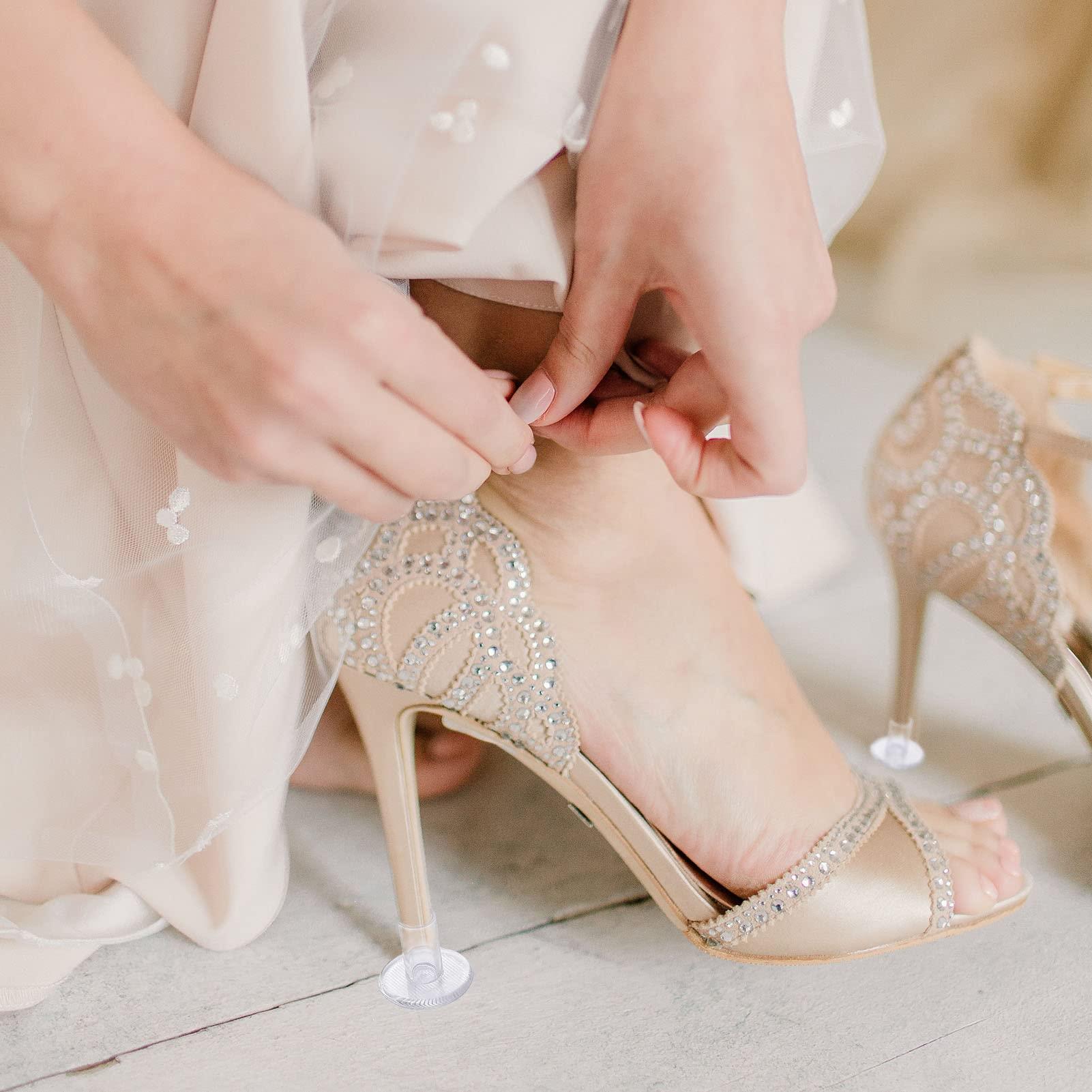 OZIO Heel Protectors for Grass 21 Pcs, 3 Sizes Grass High Heel Protectors for Walking on Grass and Uneven Floor, Clear Heel Sink Stoppers for Women Wedding Shoes