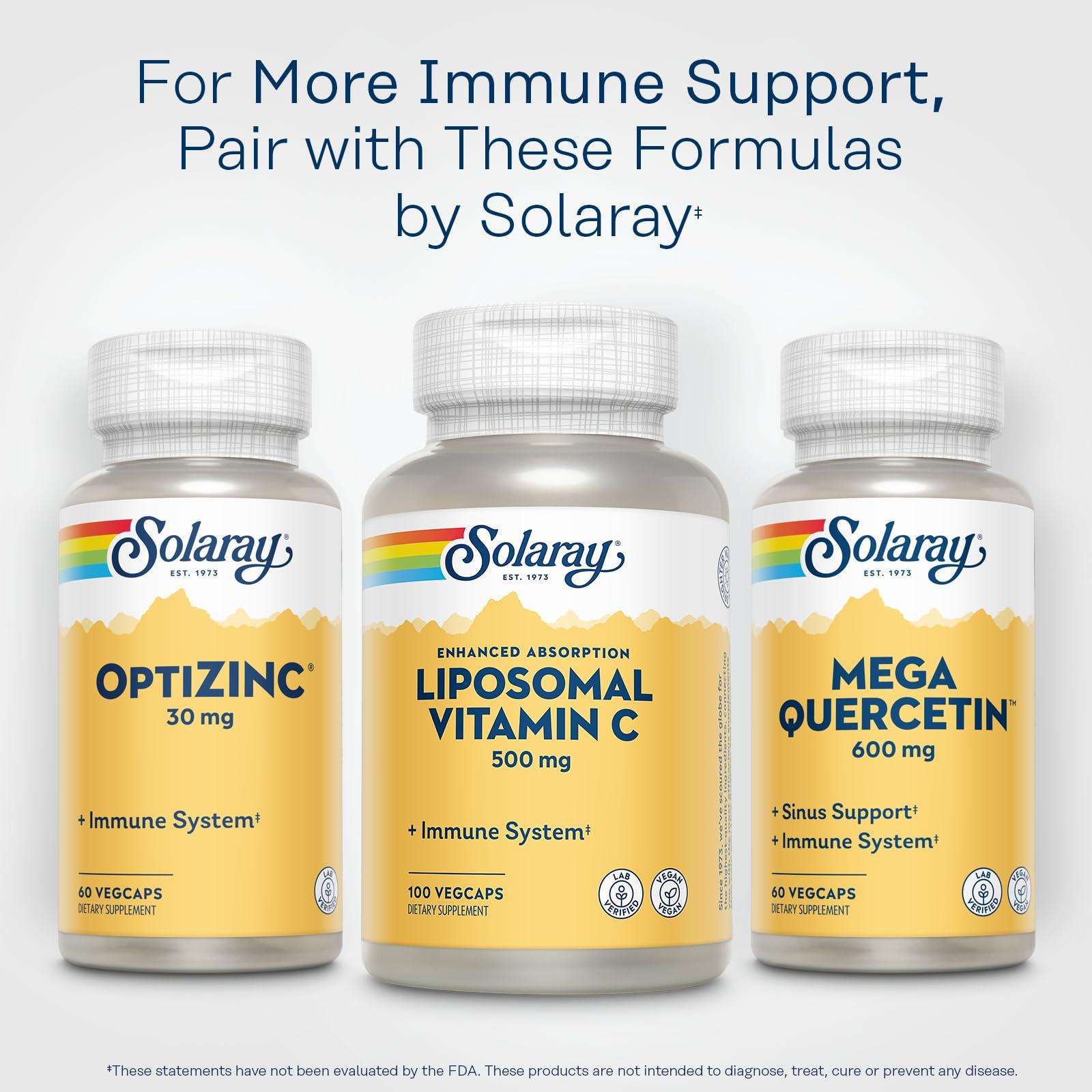 SOLARAY SOLARAY Liposomal Vitamin C 500mg - Enhanced Absorption Vitamin C Liposomal Blend with Fatty Acids - Antioxidant and Immune Support Supplement - Vegan, 60-Day Guarantee, 100 Servings, 100 VegCaps