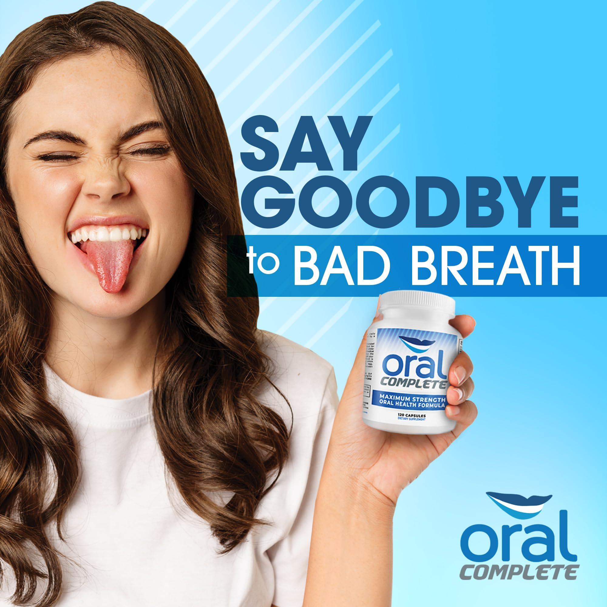 Instant Brands Oral Complete 11-in-1 Dental Probiotics, Bad Breath Treatment Halitosis Tonsil Stone with Non-GMO with BLIS K12, Ashwagandha and Collagen, 120 Capsules