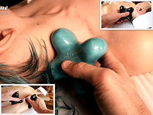 SYNERGY STONE Advanced (Midnight Black)(Set of 10) Ultra-Smooth Synergy Stone Hot Stone Massage Tools - Pro Kit for Full Body Massage - Relaxing and Therapeutic Deep Heat
