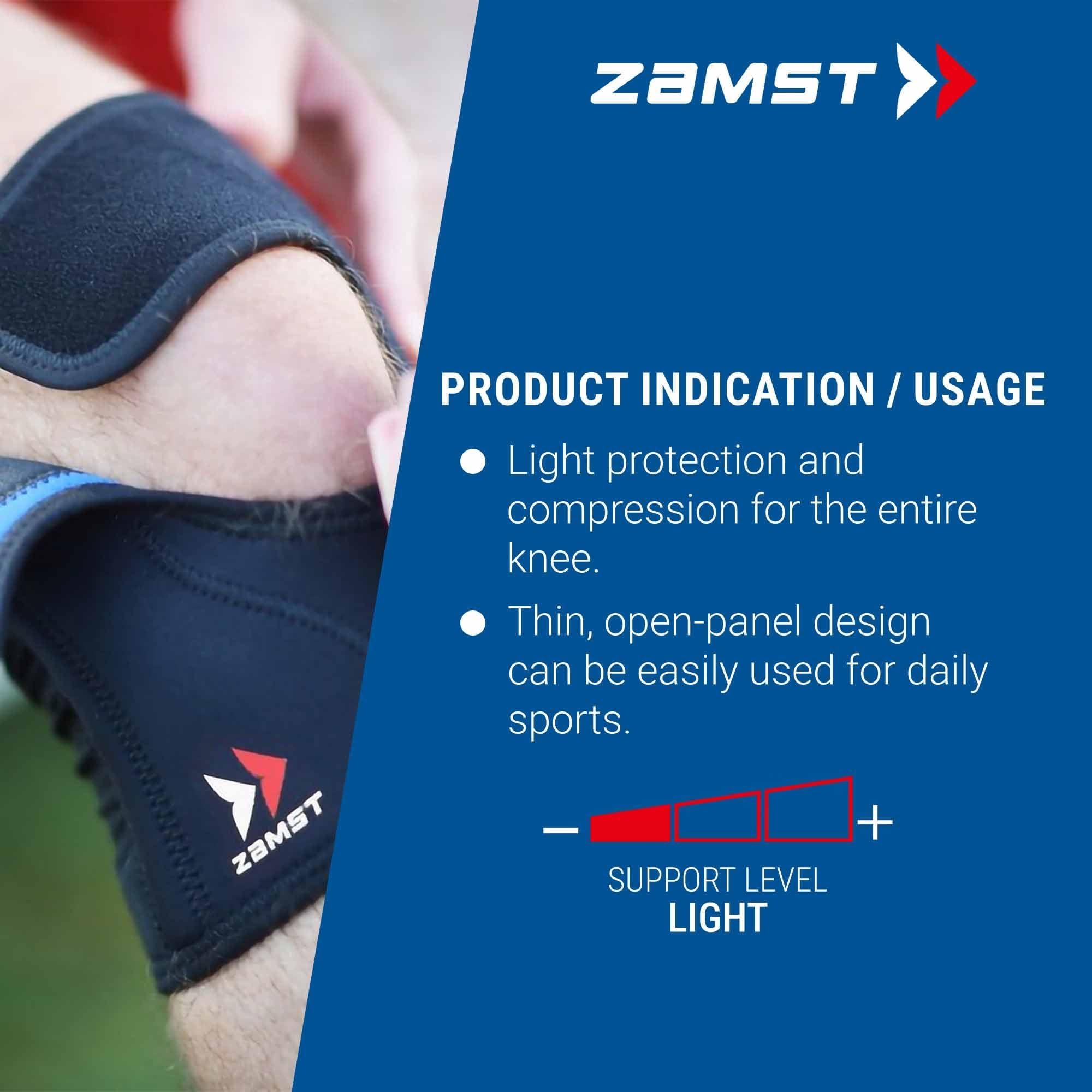 Zamst Zamst EK-1 Sports Knee Brace With Lightweight And Breathable Material For General Knee Support and Knee Pain-for Basketball, Volleyball, Running, Tennis, Pickleball-Black, Large