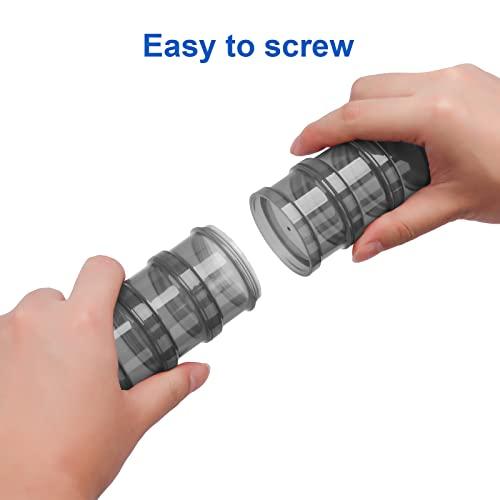 Zwish 7 Day Pill Organizer Case Stackable Weekly Supplements Vitamins Pills Holder Dispenser Large Translucent Black with Extra Lid