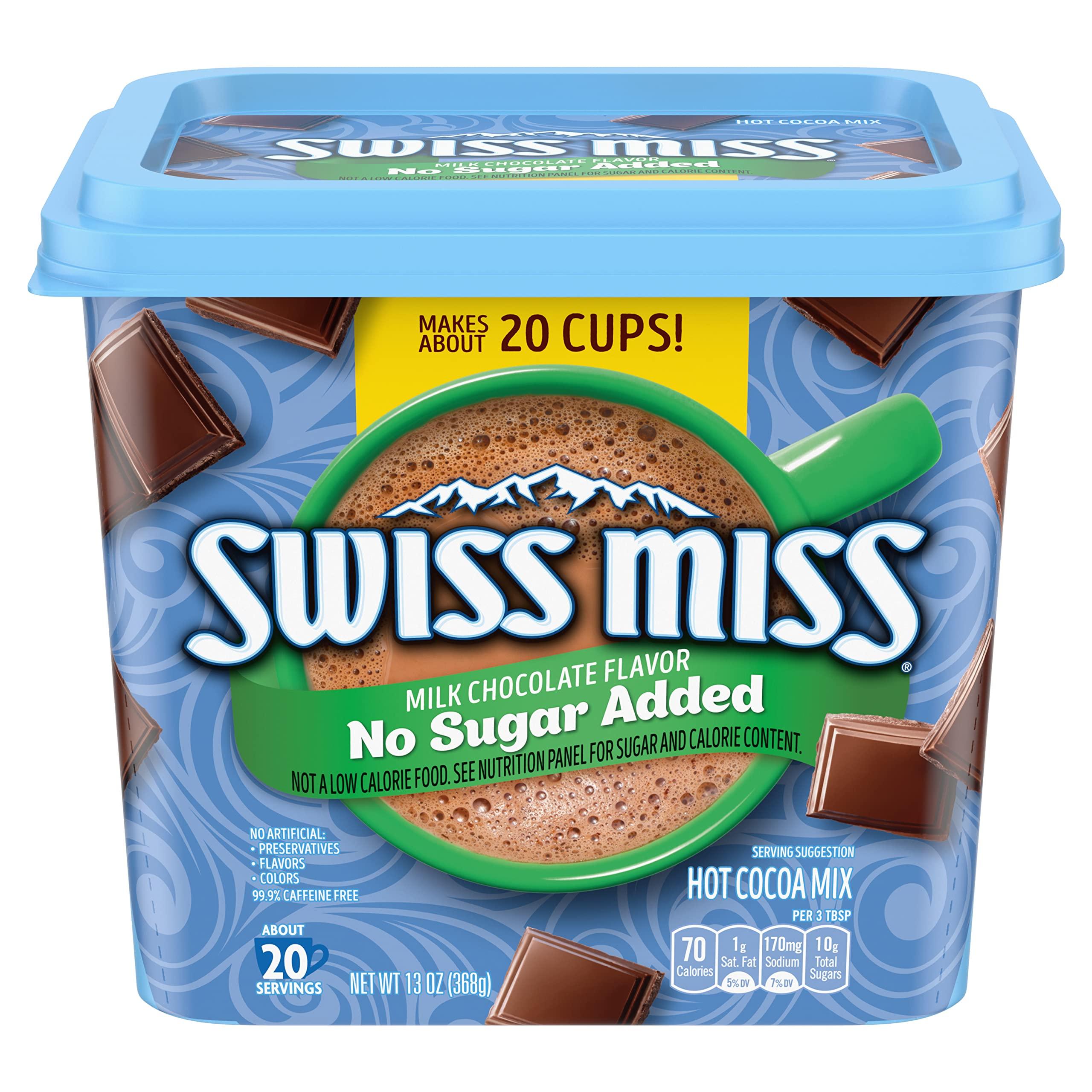 Swiss Miss Swiss Miss Milk Chocolate Flavor No Sugar Added Hot Cocoa Mix Canister, 13 oz.