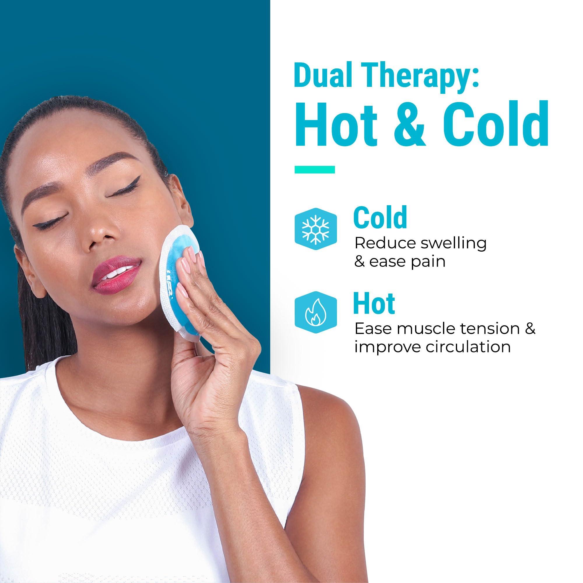 ICEWRAPS ICEWRAPS Reusable Hot & Cold Gel Packs for Pain Relief - 5 Pack with Cloth Backing for Injuries, Surgery, Toothache (5 Pack)