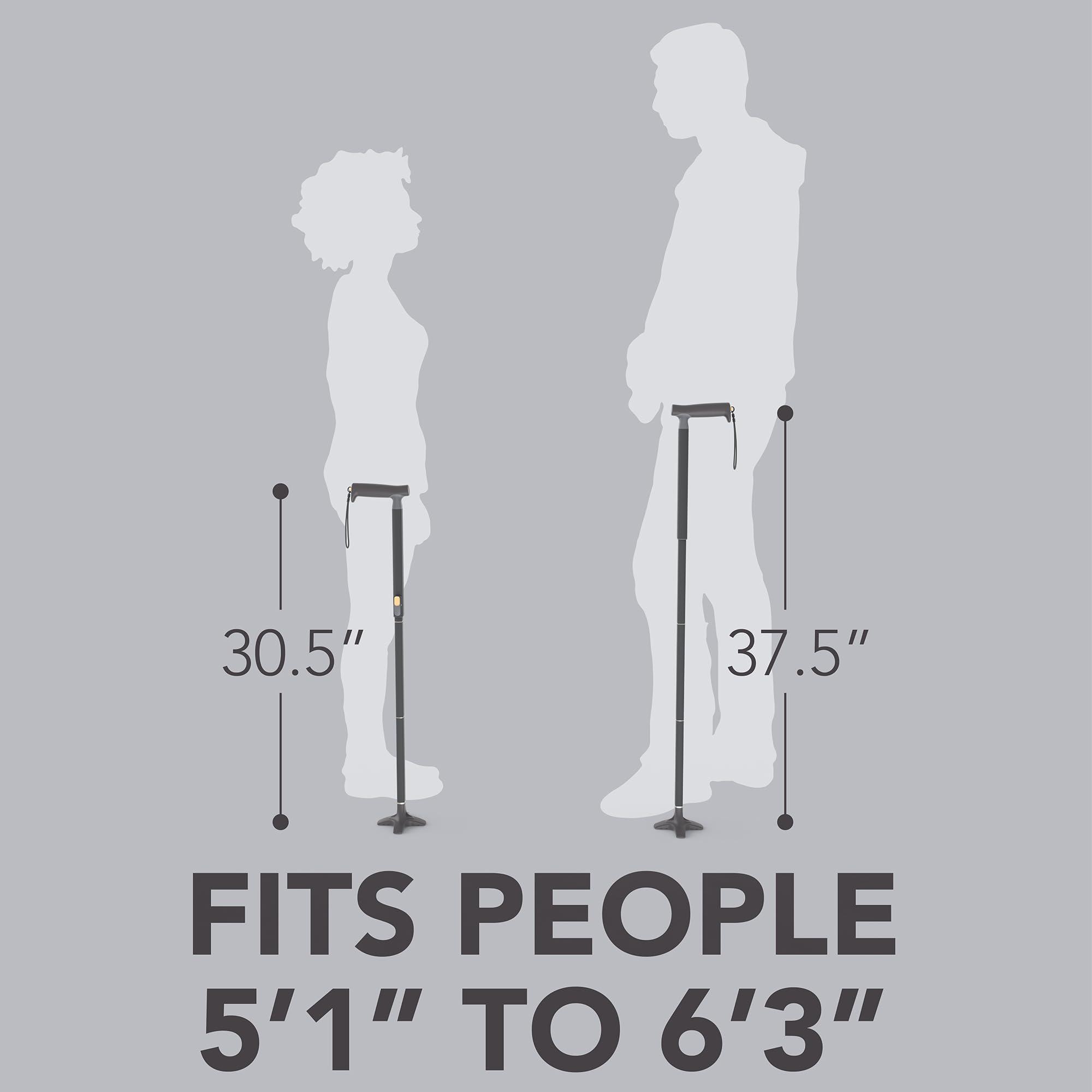 Michael Graves Design Michael Graves Quick Fold Walking Cane for Men and Women - Foldable Walking Stick for Stability and Style - Collapsible Folding Cane - Walking Sticks for Seniors & Adults