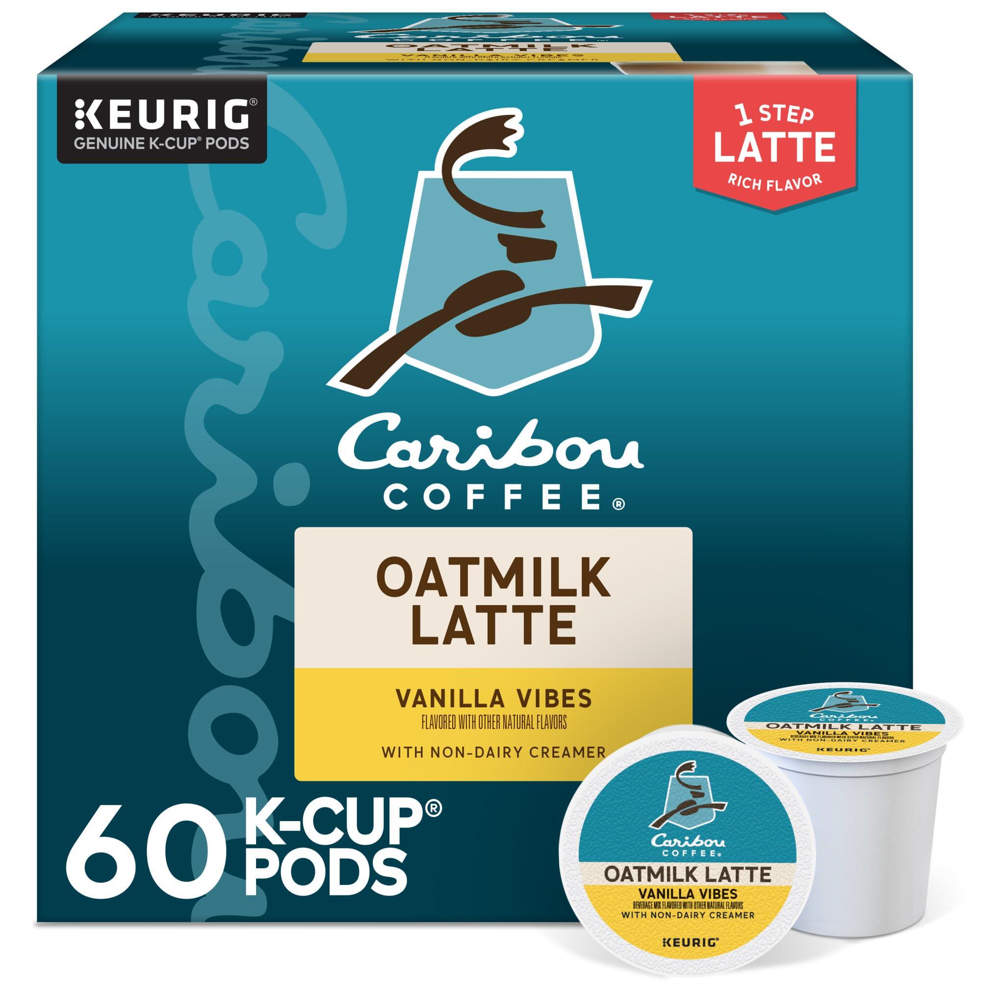 Caribou Coffee Caribou Coffee Vanilla Vibes Oatmilk Latte, One Step Latte Single Serve Keurig K-Cup Pods, 60 Count (6 Packs of 10)