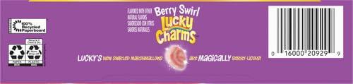 Lucky Charms Lucky Charms Berry Swirl Breakfast Cereal with Marshmallows, Kids Breakfast Cereal, Made with Whole Grain, 10.9 oz (Pack of 2)