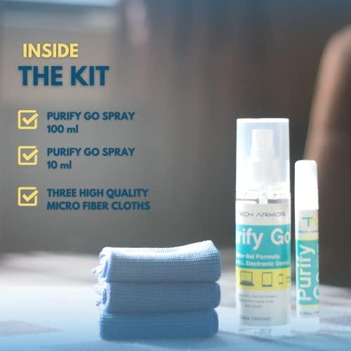 Tech Armor Tech Armor Screen Cleaner Kit [3.4oz +0.8oz] - Best for Smartphones, iPhones, iPads, Eyeglasses, e-Readers, Laptops, TV Screens and Monitors Includes 3 Premium Microfiber Cloths