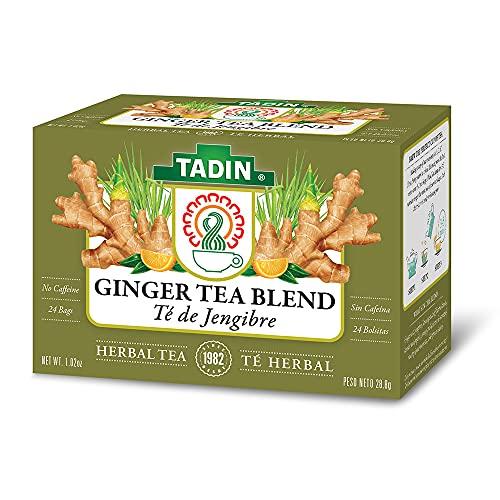Tadin Herb & Tea Tadin Ginger Herbal Tea Blend. Caffeine Free. 24 Tea Bags. 1.02 oz. Pack of 3