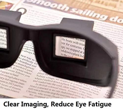 F Flammi Flammi Lazy Glasses Prism Glasses Horizontal Spectacles Lie Down for Reading/Watching TV (Plastic, Black)