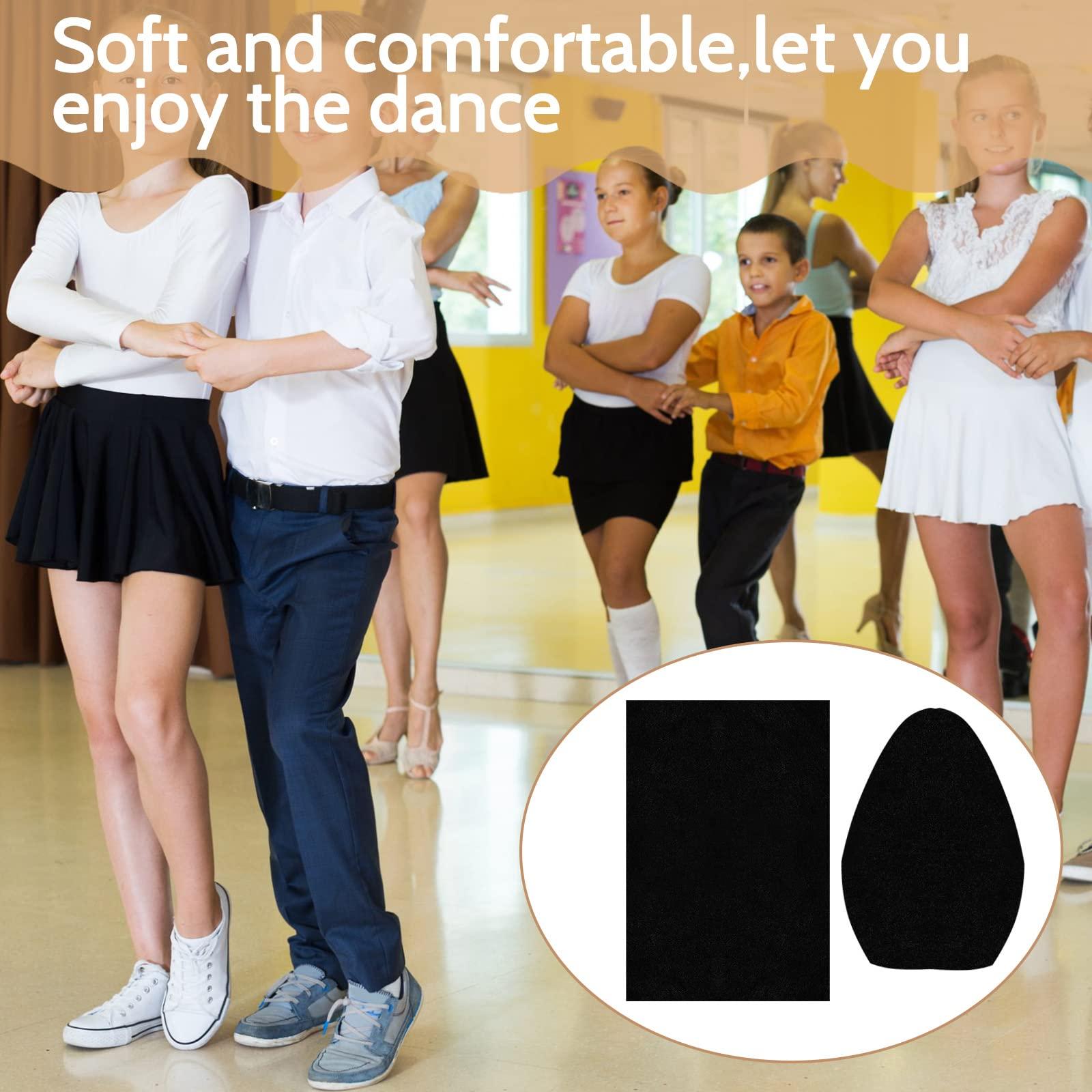 Dunzy Dunzy 5 Pcs Stick on Self Adhesive Suede Soles for Dance Shoes 8.6 x 11.8 Inch Non Slip High Heeled Shoe Protector, Artificial Leather Sheets Friction Reducing Dance Sole Suede Shoe Sole Pads (Black)