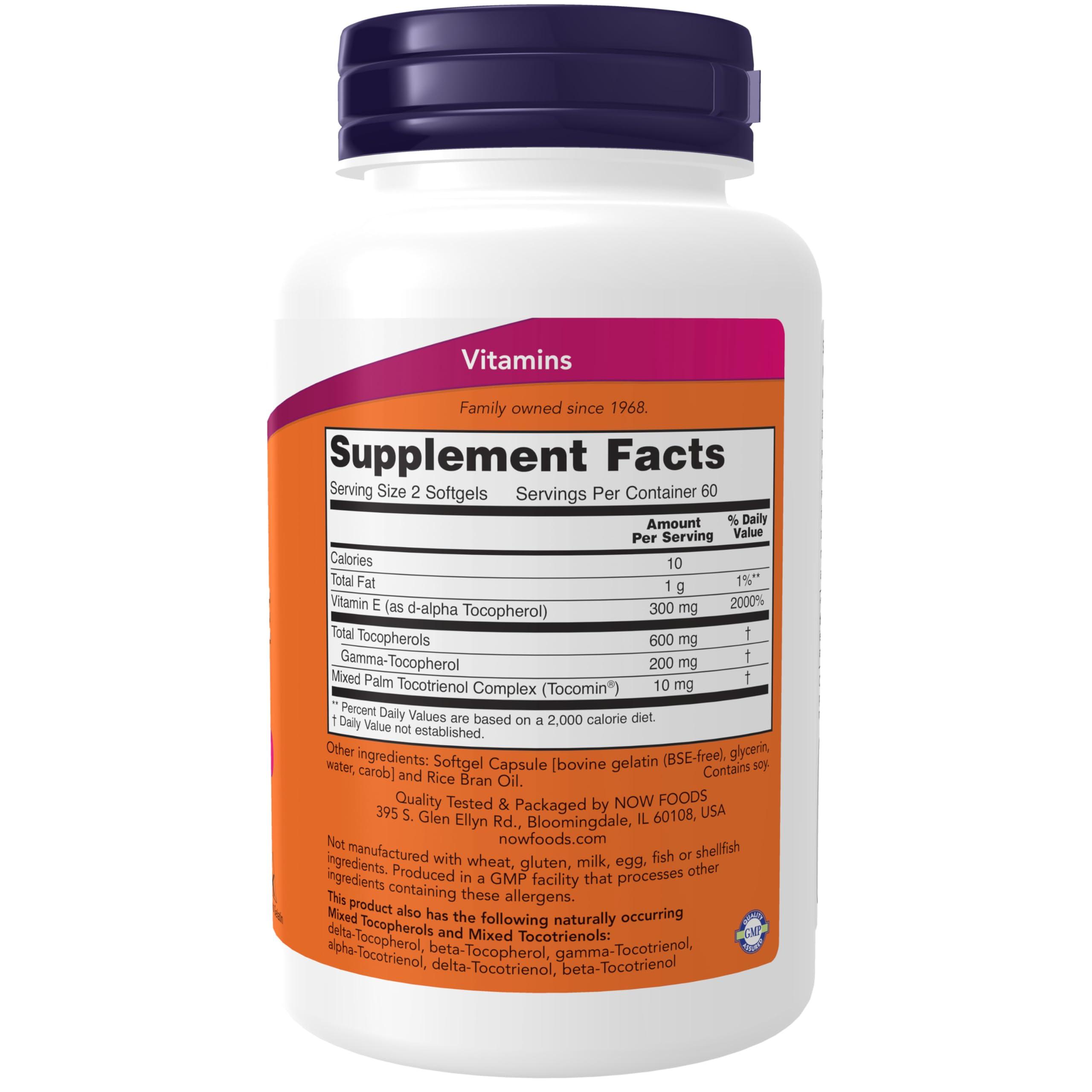 NOW Foods NOW Supplements, Advanced Gamma E Complex, Mixed Tocopherols & Tocotrienols, Antioxidant Protection*, 120 Softgels