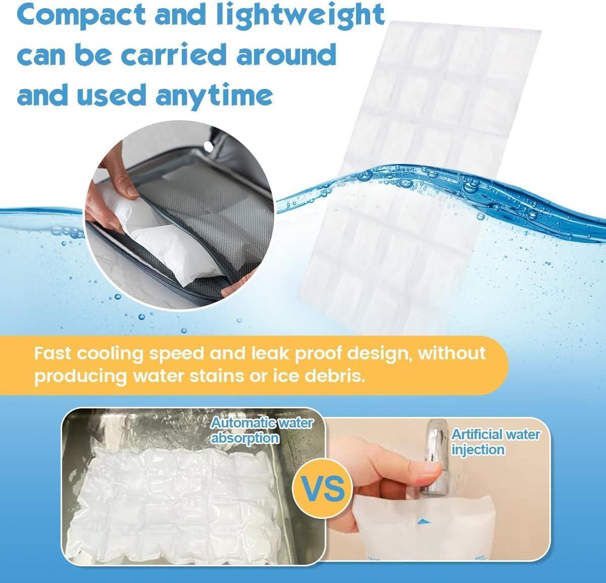 WAQIWARON WAQIWARON Ice Sheets for Coolers Reusable - Ice Pack Sheets - 4 Large Flat Freezer Packs for Coolers - 96 Cube Ice Packs for Flexible Ice Mat - Long Lasting Ice Packs for Cooler