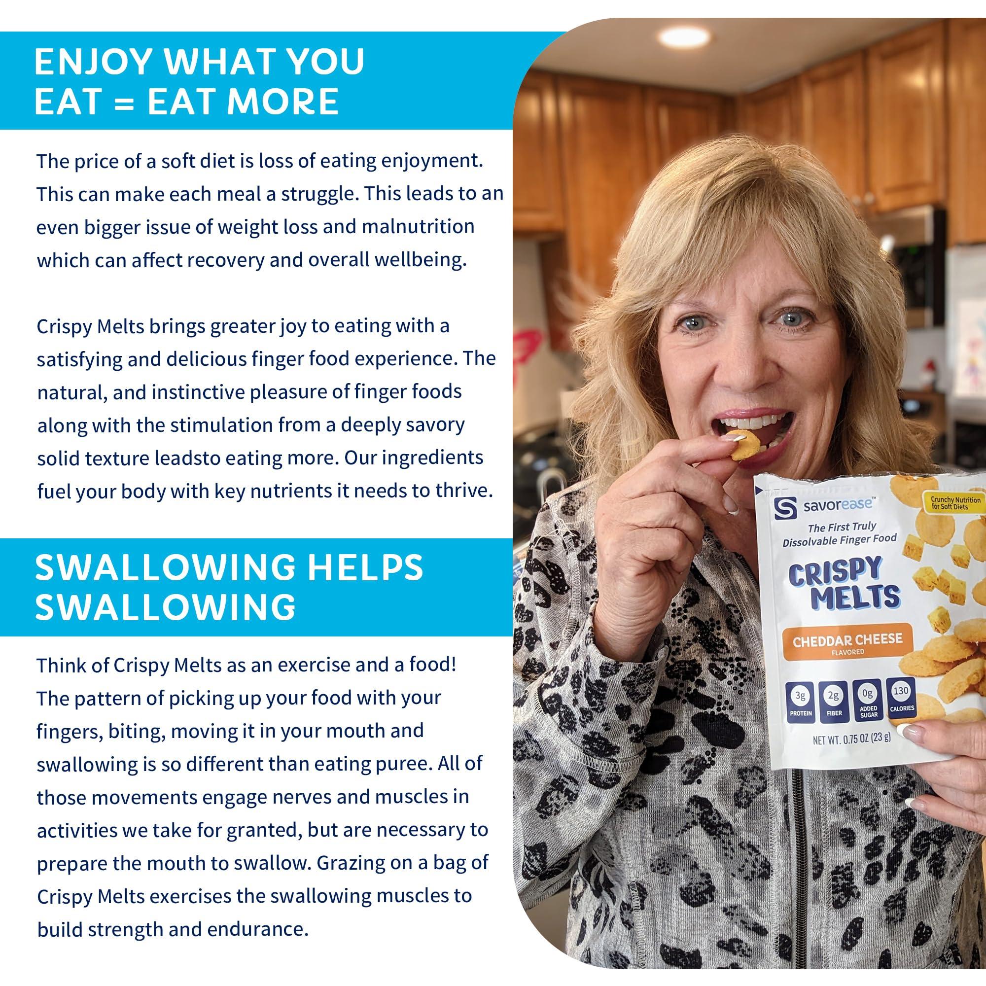 Savorease Savorease Crispy Melts Variety Pack Crunchy Gluten-Free & Non-Dairy Dissolvable Finger Food for Soft Diets Made from Plant-Based Ingredients with No Added Sugar 12 Pack