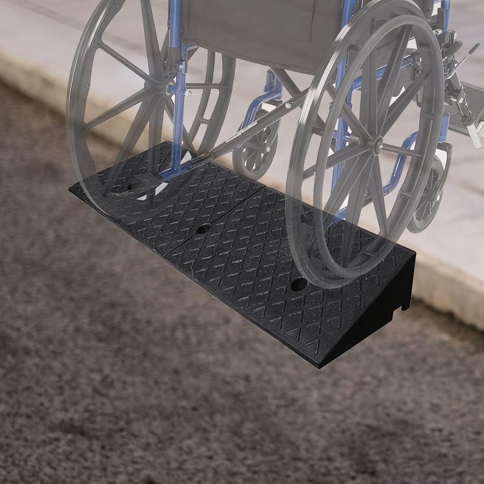 CTXDLK Loading Ramps, Threshold Ramp, Stair Steps Threshold Doorways Ramp for Wheelchairs/Car, 1.5inch / 2inch / 3inch / 4inch Rise Garage Door Driveway Non-Slip Small Ramps, Load 3tons (Size : 8cm/3.1in),P