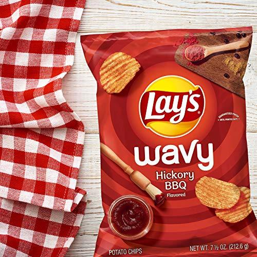 Lay's Lay's Wavy Potato Chips Barbecue Flavor Hickory BBQ, 7.5 Oz