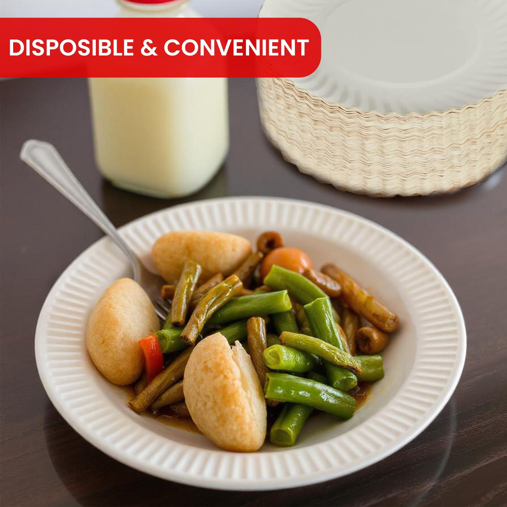 XpressPak Small Paper Plates - [100-Pack] - (6-Inch Round) - White 6 Inch Paper Plates, Lightweight Uncoated Disposable Plates - For Crafts, Events, Projects, Dry Foods & General Use