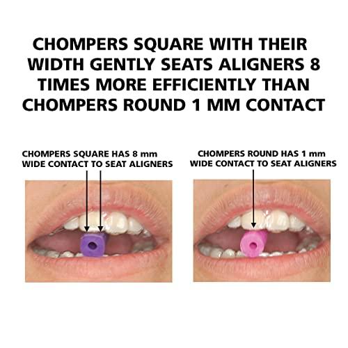 Dental Factory Direct Squared CHOMPERS Aligner Tray Seaters for Orthodontic Aligner Trays Chewies for Invisalign (40, White)