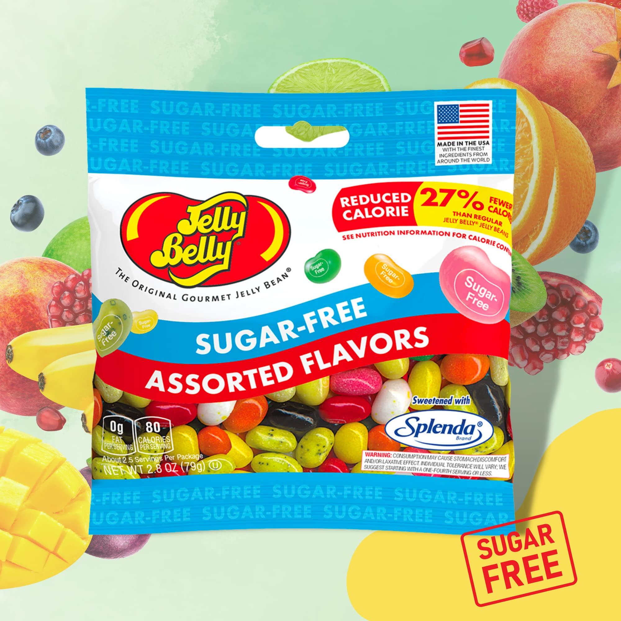Sweetzo Sweetzo Sugar Free Jelly Beans, Sugar-Free Chewy Candies in Assorted Fruity Flavors, Low Calorie Shareable Sweet Snacks - 2.8 Ounce bags (Pack of 3)