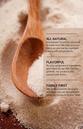 HOMESTEAD GRISTMILL Homestead Gristmill Stone Ground White Cornmeal - Non-GMO, Chemical-Free Finely Ground Corn Meal- Long Shelf Life - Made In The USA - 10 Pounds