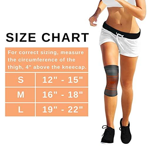 DCF DCF Compression Knee Sleeve with Adjustable Strap (1-Pack) (Small, Orange)