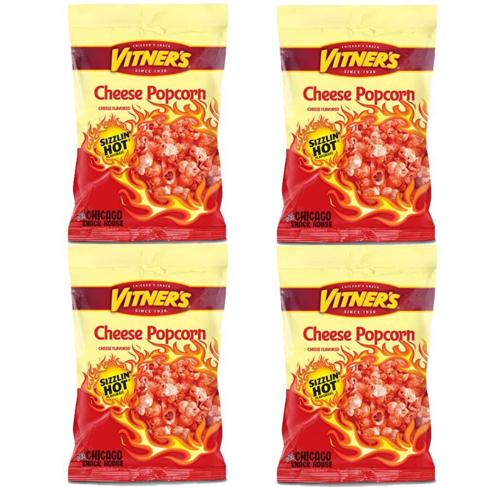 Vitner's Vitner's Sizzlin' Hot Cheese Popcorn - Chicago Snack House - 4 oz. Bags (4)