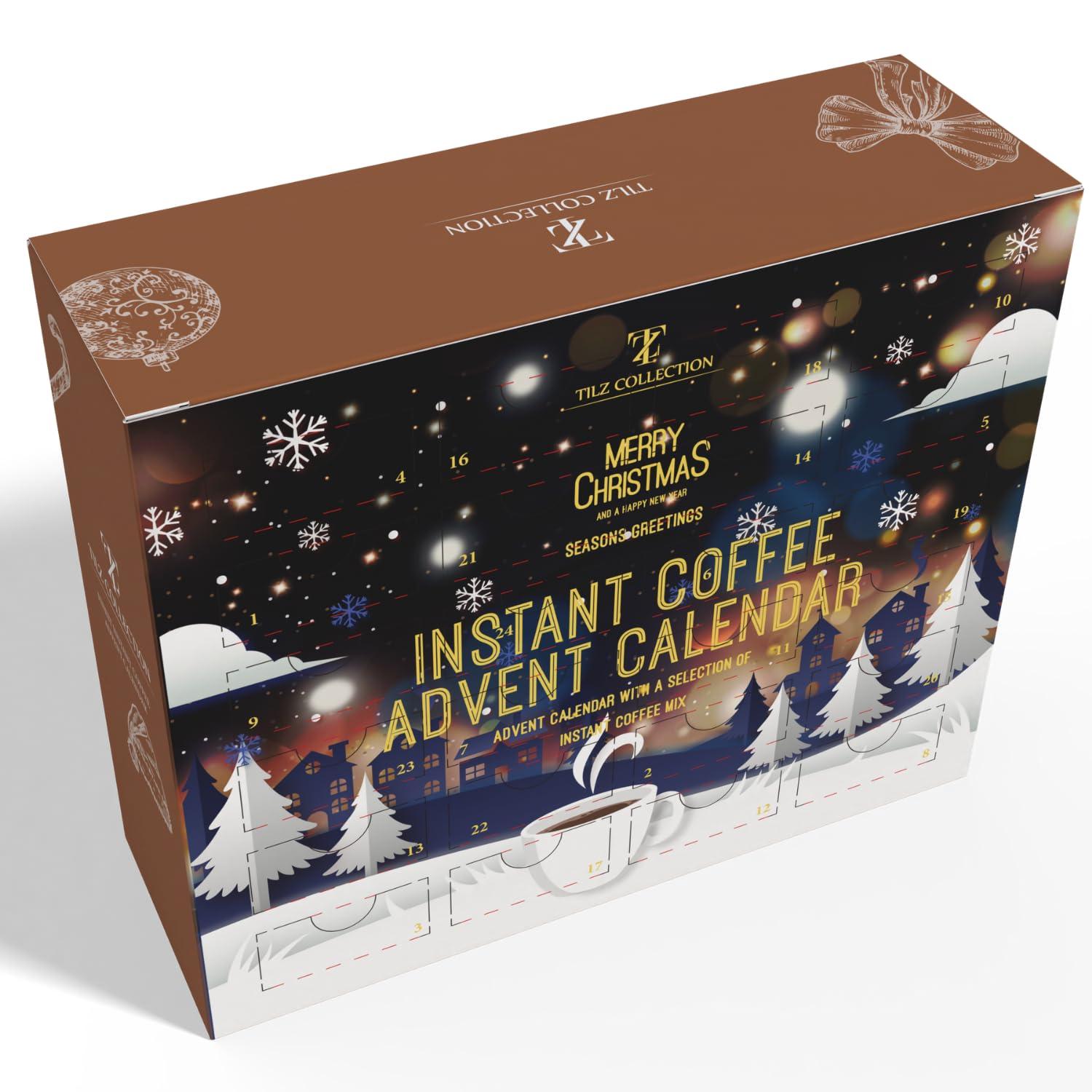 Tilz Coffee Advent Calendar 2024, Coffee Gifts For Women, Men, 24 Flavours Instant Coffee Packets Single Serve, Food Advent Christmas Coffee Gifts For Coffee Lovers, Coffee Gift Sets For Women Men