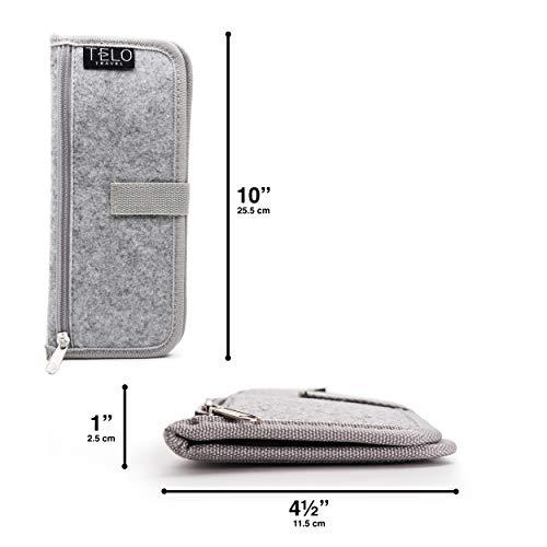 TeloTravel TeloTravel AM/PM Bi-Folding Pill Organizer + Supplement Case for OTC Medicine, Prescription + Vitamins - 14 Labeled Monday-Sunday Pouches, Grey Travel Pill Case