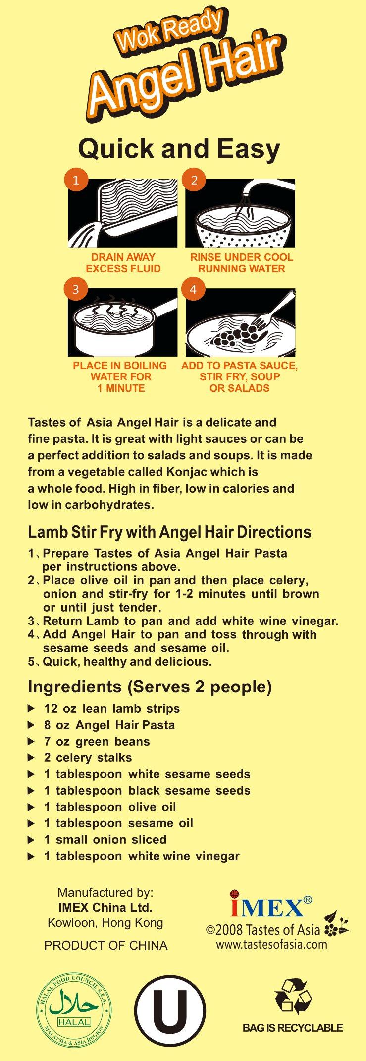 Tastes Of Asia Tastes Of Asia Angel Hair Konjac Pasta, Vegan, 8.8 Ounces (Pack Of 6)