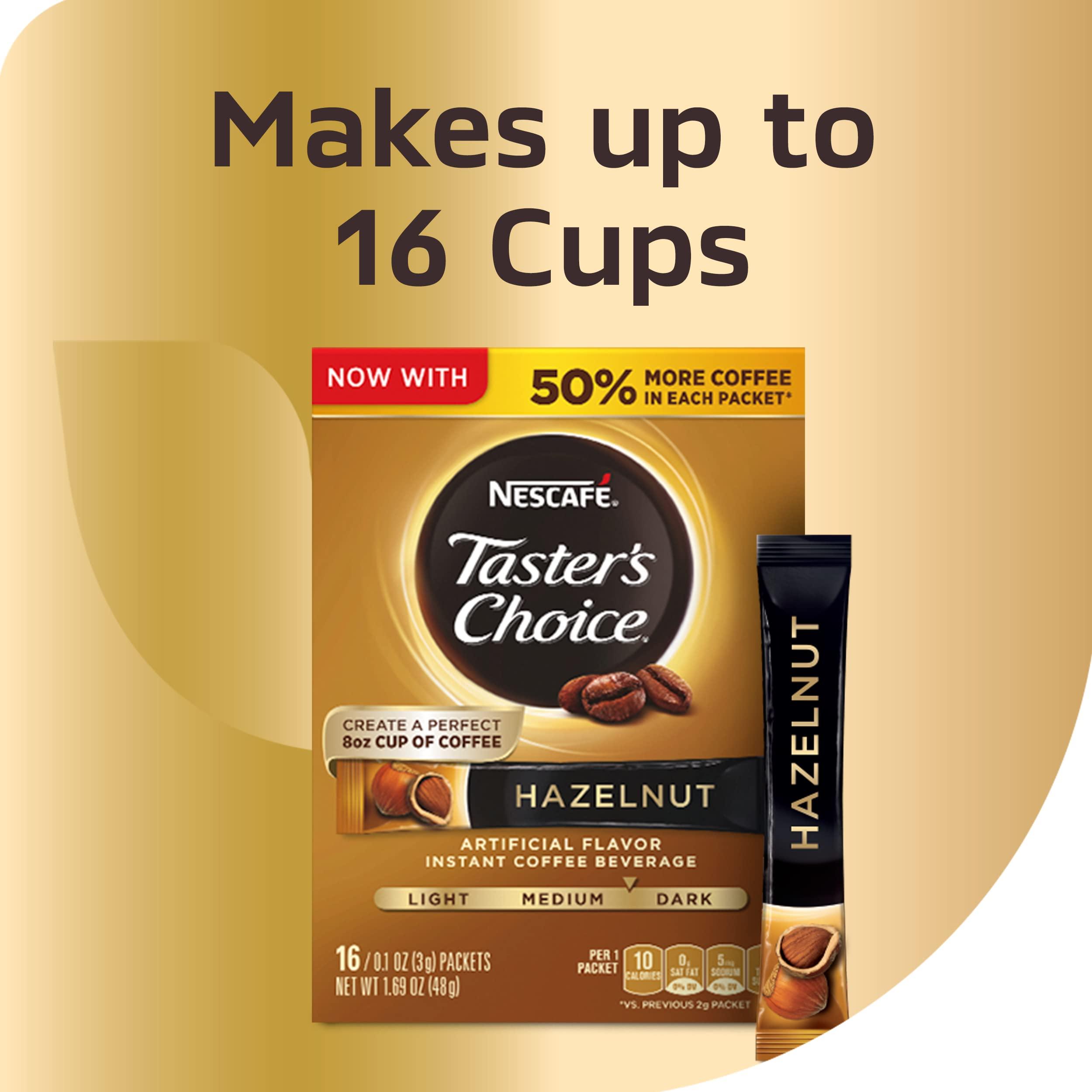 Nescafé Nescafé, Taster's Choice, Instant Coffee Beverage, Hazelnut, 16 Packets, 0.1 oz (3 g) Each - 2pc