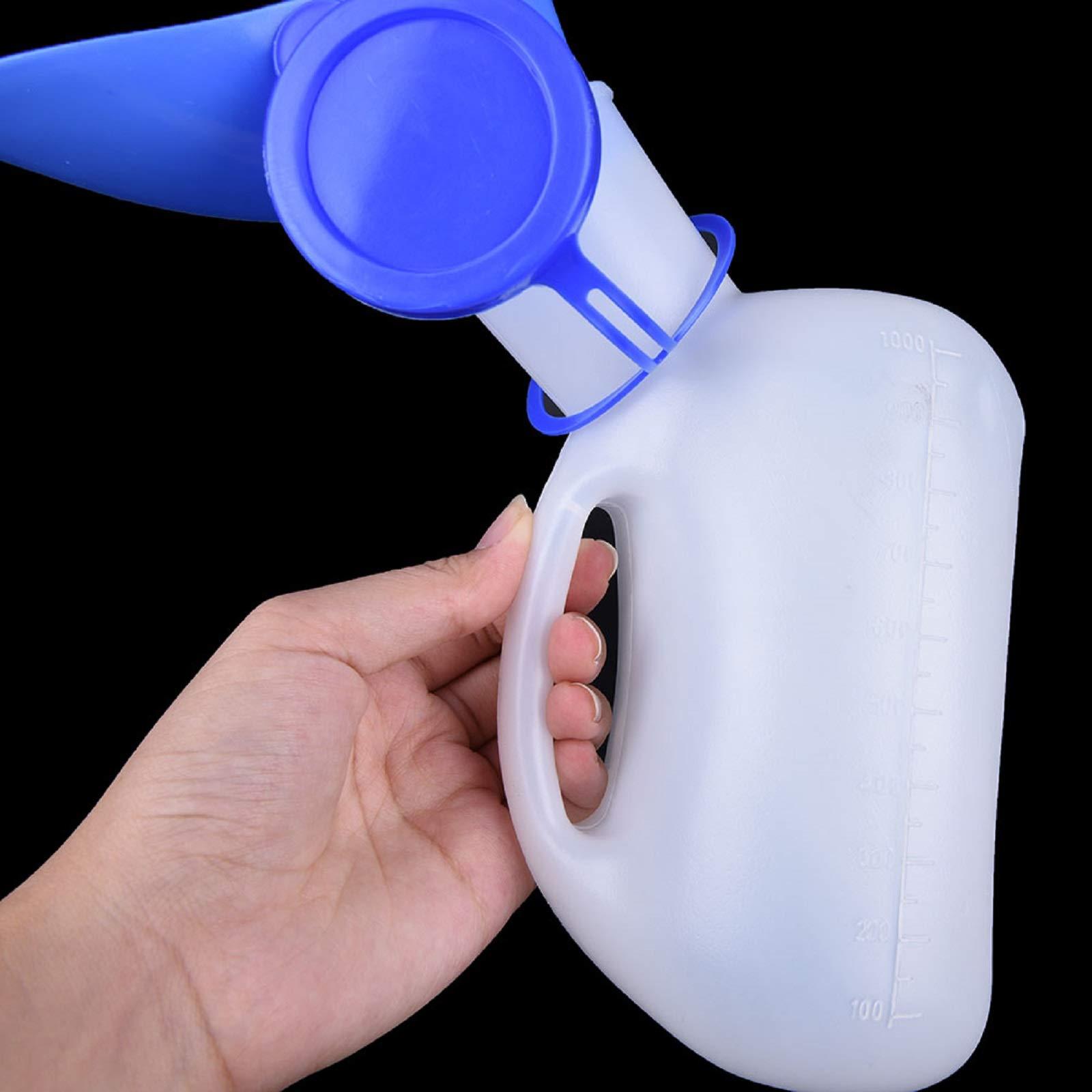 ASkinds Portable Urinal Bottle Unisex Urinal Bottle Pee Storage Bottle with Lid Funnel for Men Women Car Travel Camping Outdoor(1000ml)