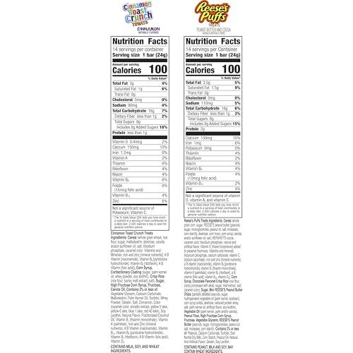 General Mills Reese\'s Puffs Cinnamon Toast Crunch Cereal Treat Bars Variety Pack, 28 ct