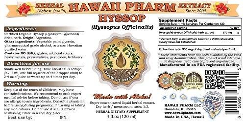 HawaiiPharm Hyssop Liquid Extract Tincture 4 Oz (120ml)