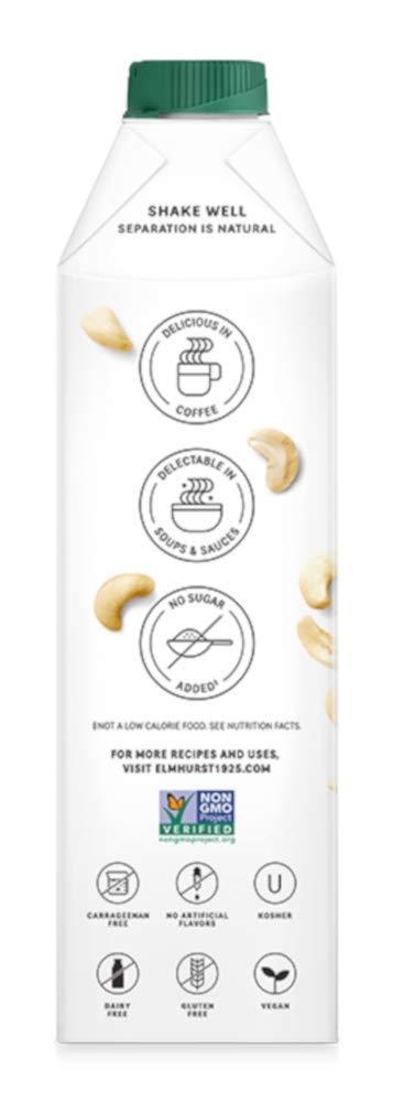 Elmhurst ELMHURST Unsweetened Cashew Milk, 32 FZ