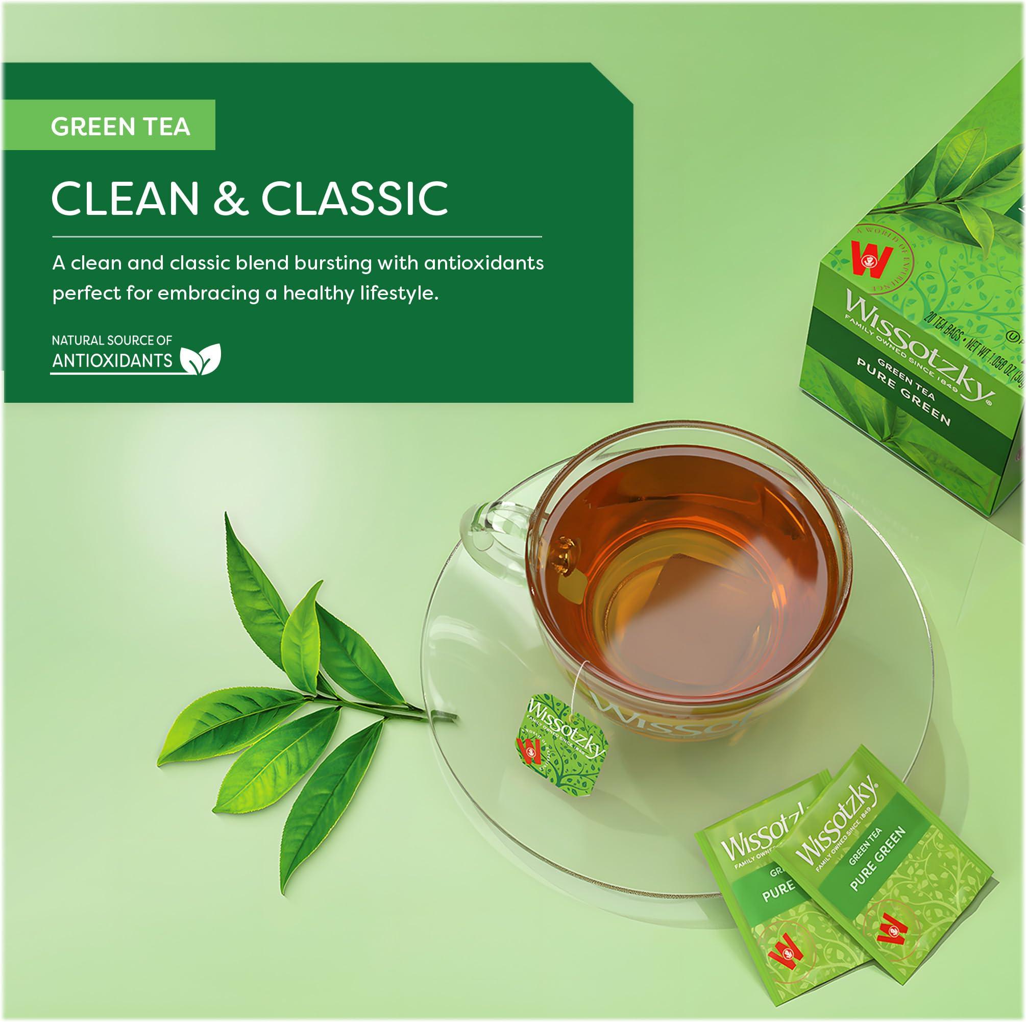 Wissotzky Wissotzky Pure Green Tea, 20 Tea Bags | Antioxidant Rich | Real Green Tea