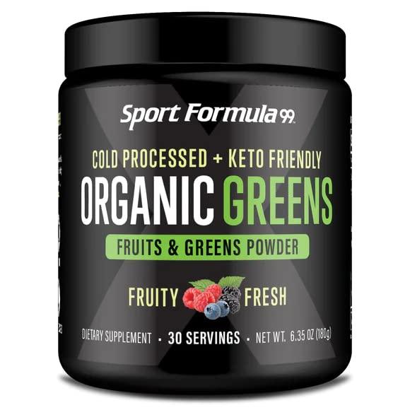 Sport Formula 99 Sport Formula 99 Organic Greens Superfood Powder, Cold Pressed Vegan and Keto Powder, Non-GMO, Low Calorie Daily Green Juice Powder