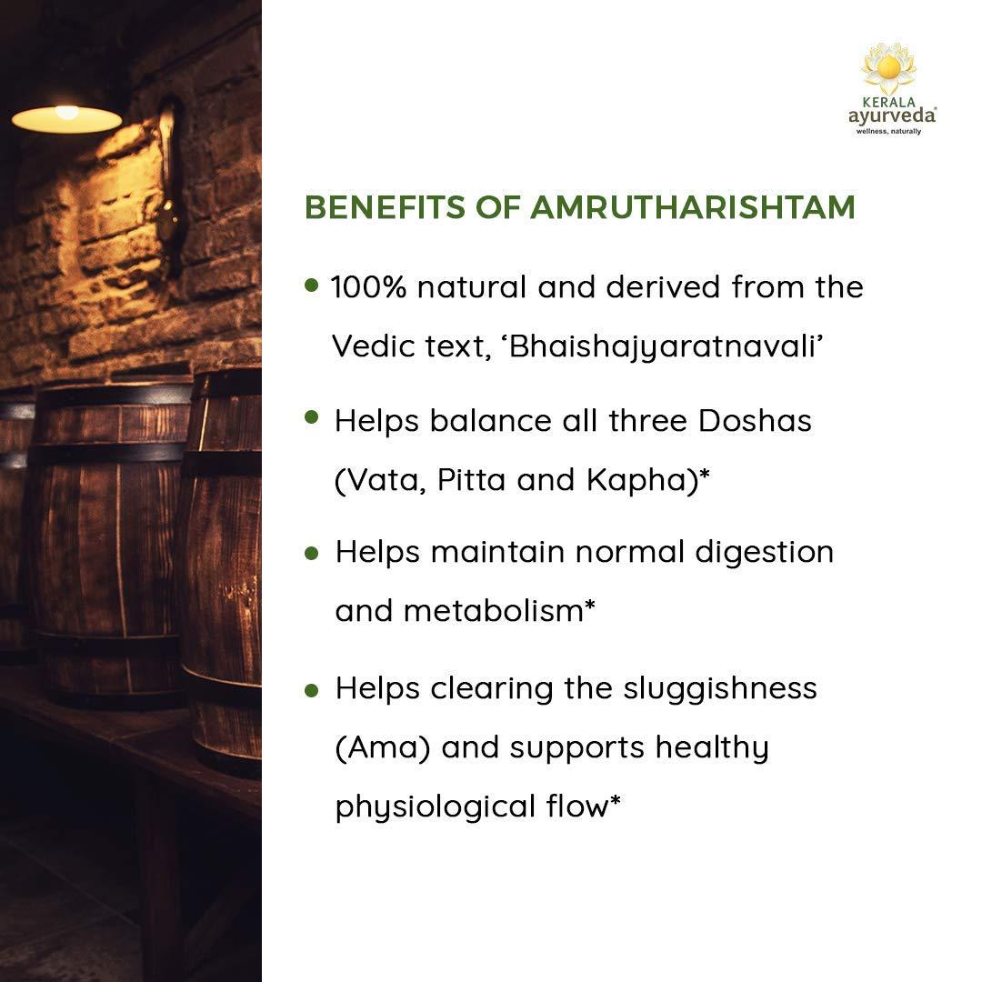 Kerala Ayurveda Kerala Ayurveda Amrutharishtam - Ayurvedic Liquid Supplement to Balance Tridoshas, Support Normal Digestion, Metabolism, and Maintains Normal Body Temperature, 15.2 Fl Oz