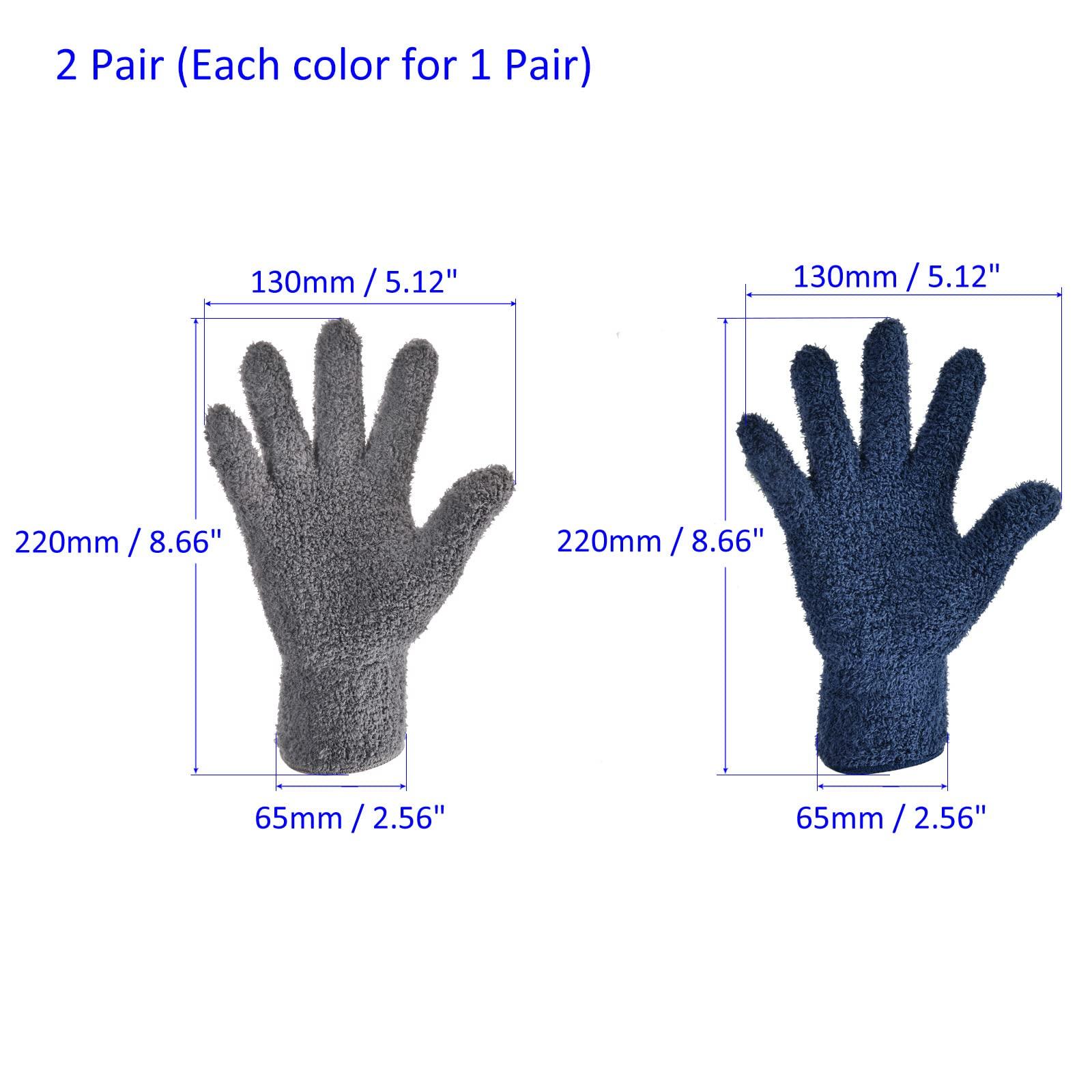 M METERXITY M METERXITY 2 Pair Dust Removal Gloves - Household Cleaning Mitts, Soft & Durable, Apply to Kitchen/Garden/Room (8.66 x 5.12 Inches, Gray Dark Blue)