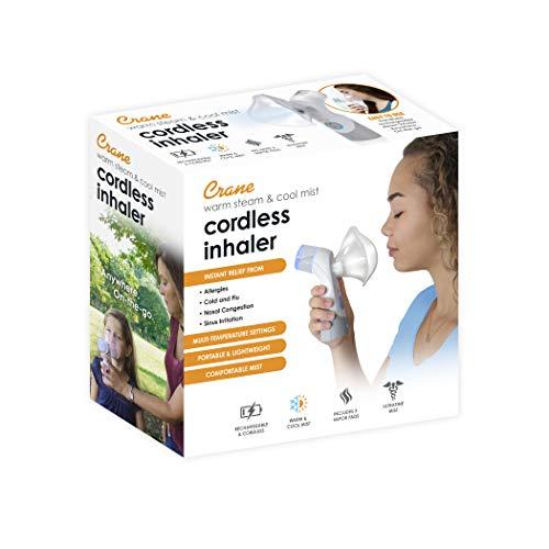 Crane Crane Cordless Rechargeable Warm and Cool Mist Steam Inhaler EE-5948 Provides Instant Relief from Allergies, Cold, Flu, Congestion and Sinus Irritations for Children and Adults