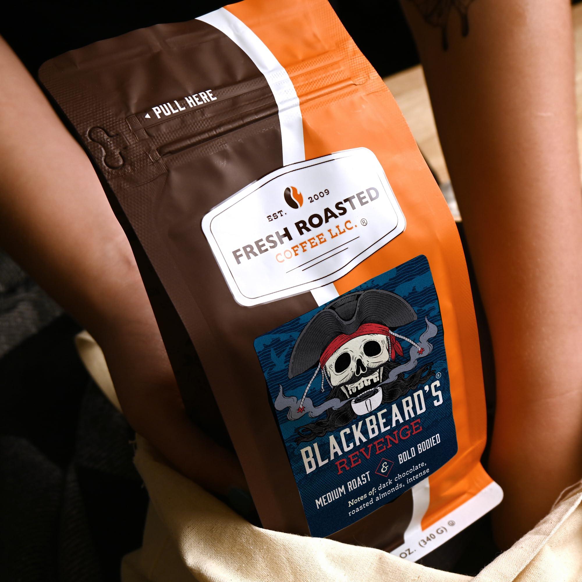 Fresh Roasted Coffee Fresh Roasted Coffee, Blackbeard's Revenge, 12 oz, Medium Roast, Kosher, Ground