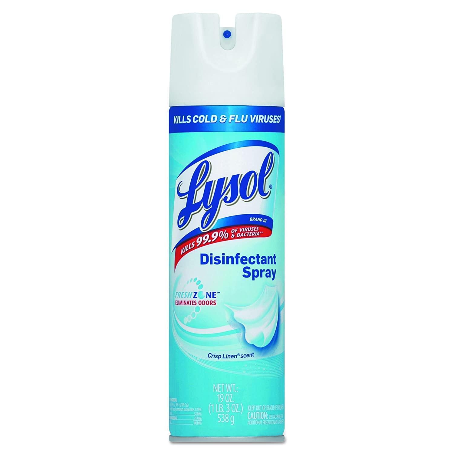 Lysol Lysol Disinfectant Spray, Crisp Linen, 19 Ounce (Pack of 12)