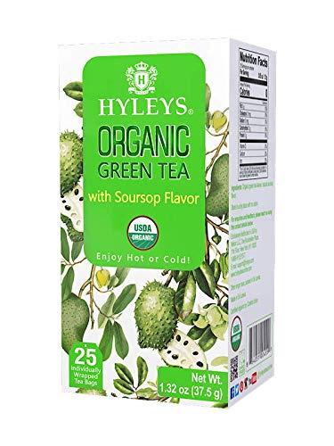 HYLEYS Tea Hyleys Organic Green Tea Soursop Flavor - 25 Tea Bags - Sour Sop Graviola Guanabana Tea