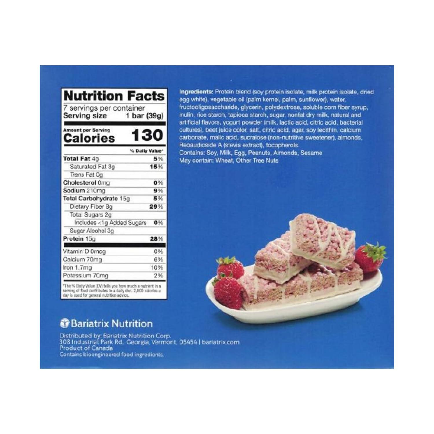 PROTIFIT PROTIFIT - Low Calorie Snack Bar for Healthy Diets, High Protein, 15g Protein, Low Carb, Low Sugar, Ideal Protein Compatible, 7 Servings Per Box (Berry Fluffy)