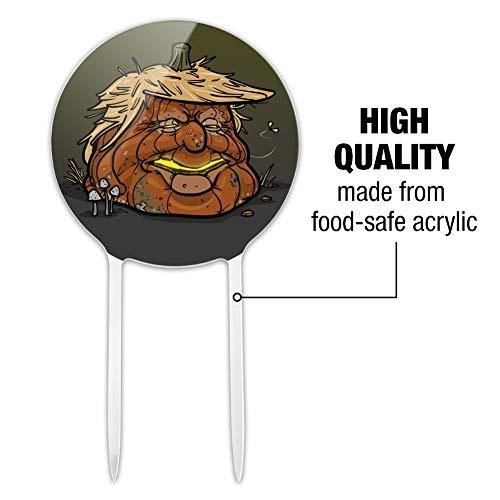 GRAPHICS & MORE Acrylic Trumpkin Donald Trump Pumpkin Jack-O-Lantern Rotting Rotten Moldy Cake Topper Party Decoration for Wedding Anniversary Birthday Graduation