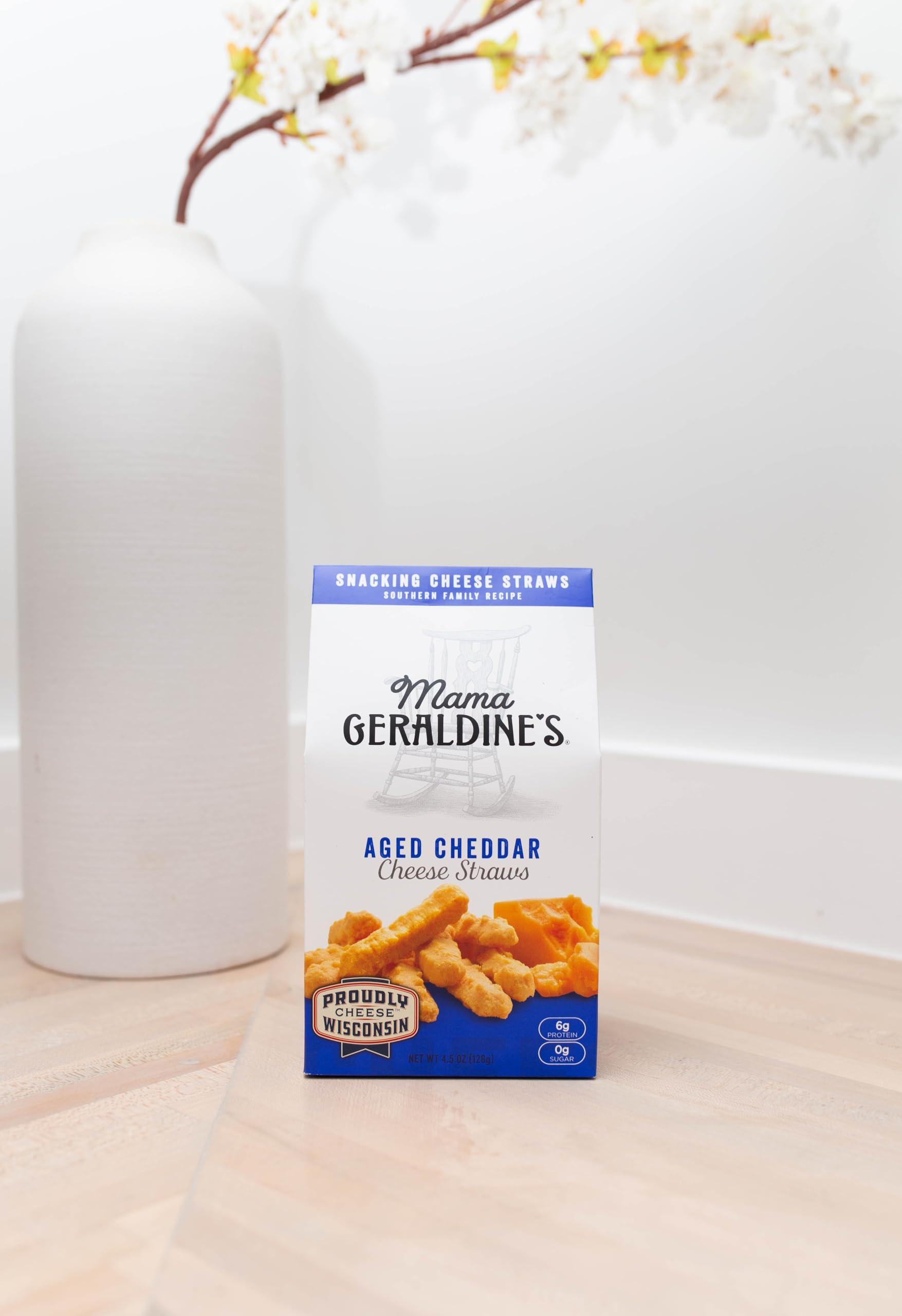 Mama Geraldine\'s Mama Geraldine\'s - Aged Cheddar Cheese Straws - 4.5 Ounce, 1 Pack - Crisps, Chips, Gourmet Baked Snacks, Bite Sized Cheese Straw Snacks for Appetizer