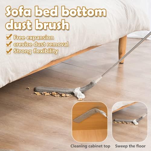 ThsGivingStore Retractable Gap Dust Cleaner, Under Refrigerator/Sofa Cleaning Tool, Microfiber Gap Duster with Extendable Pole 32-100 Inches, Suitable for Underneath Cleaning of Furniture, Fridges, Couch, Bed